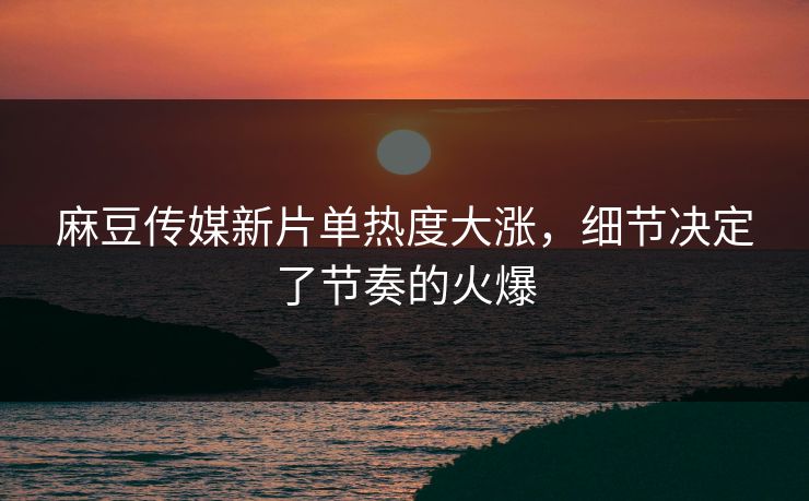 麻豆传媒新片单热度大涨，细节决定了节奏的火爆  第1张