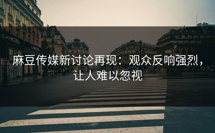 麻豆传媒新讨论再现：观众反响强烈，让人难以忽视  第1张