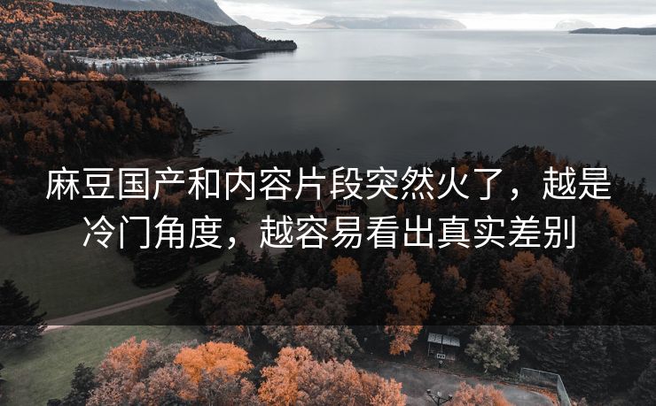 麻豆国产和内容片段突然火了，越是冷门角度，越容易看出真实差别  第1张