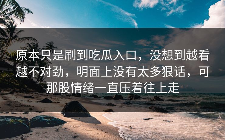 原本只是刷到吃瓜入口，没想到越看越不对劲，明面上没有太多狠话，可那股情绪一直压着往上走  第1张